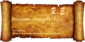 Reizman Euszták névjegykártya